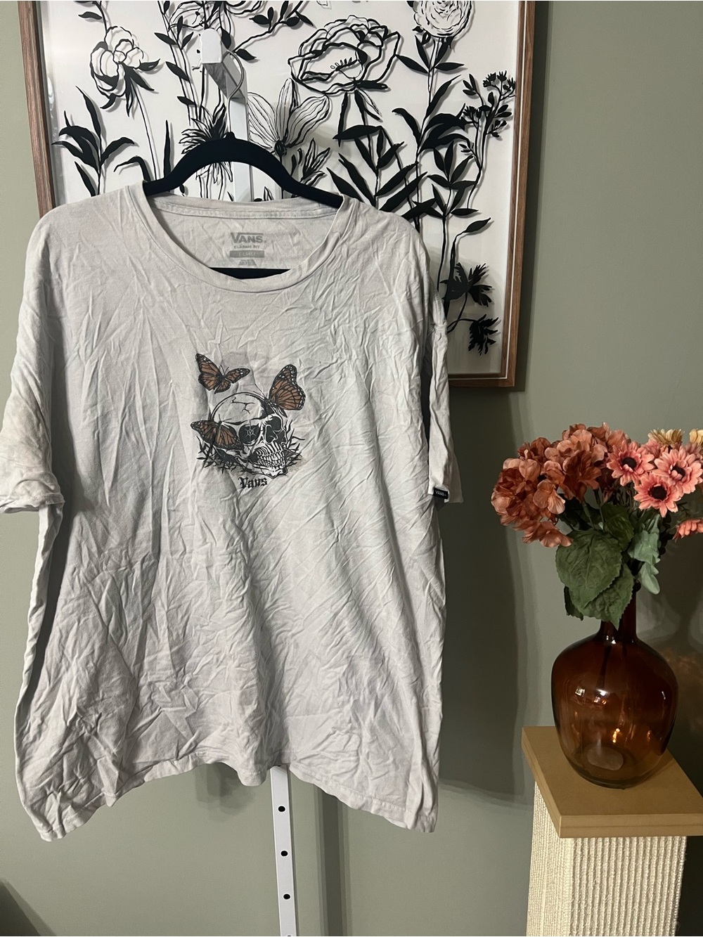 Vans Skutterfly Short Sleeve T-Shirt Classic Fit Skull Butterfly Unisex Size XL